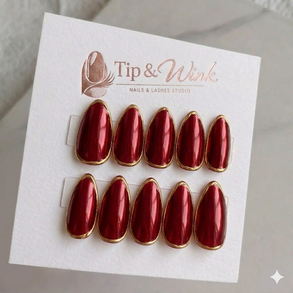 Tip & Wink press-on nail set — mauve zebra print almond